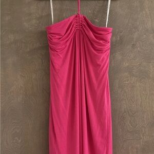 Tommy Bahama Strapless Pink beach over up Dress large Barbiecore